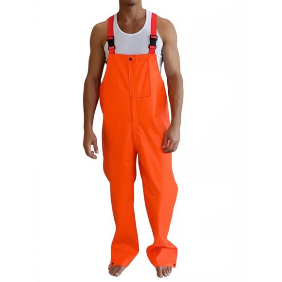 RIVER CITY Protective Wear Men's 3XL Orange Waterproof Bib Overalls - Picture 1 of 5